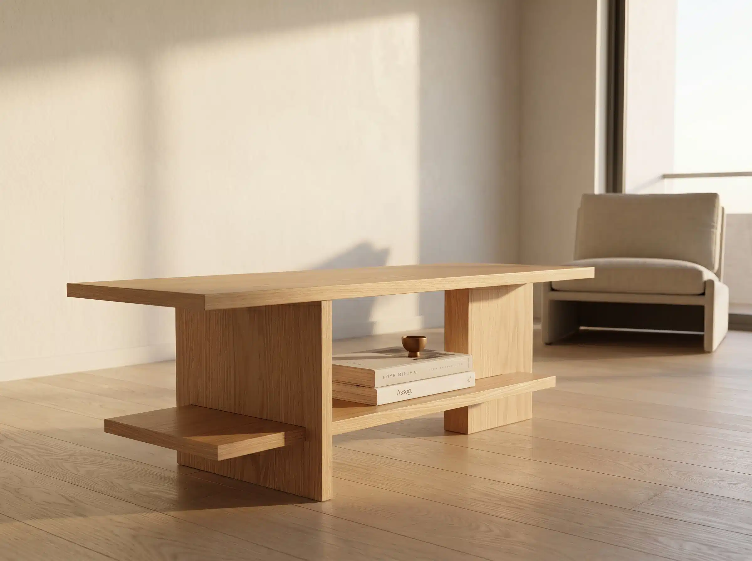 Mesa de Centro Ayün Kalafquen, ambiente santiago roble americano blanco 7 para catalogo online, mostrando el producto con detalle para compra.