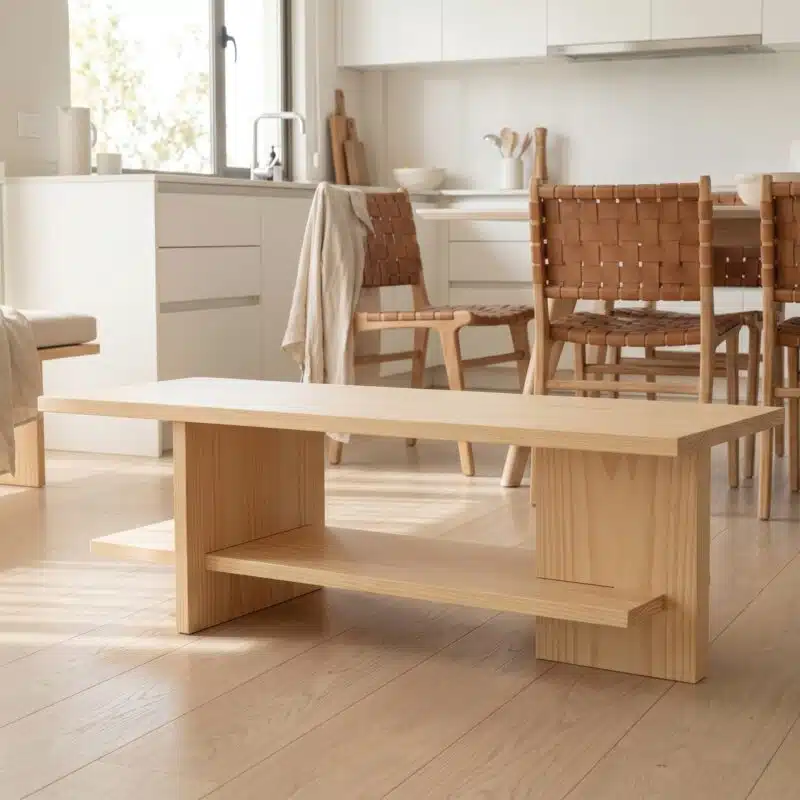 Mesa de Centro Ayün Kalafquen, casa contemporanea pino clear 3 para catalogo online, mostrando el producto con detalle para compra.