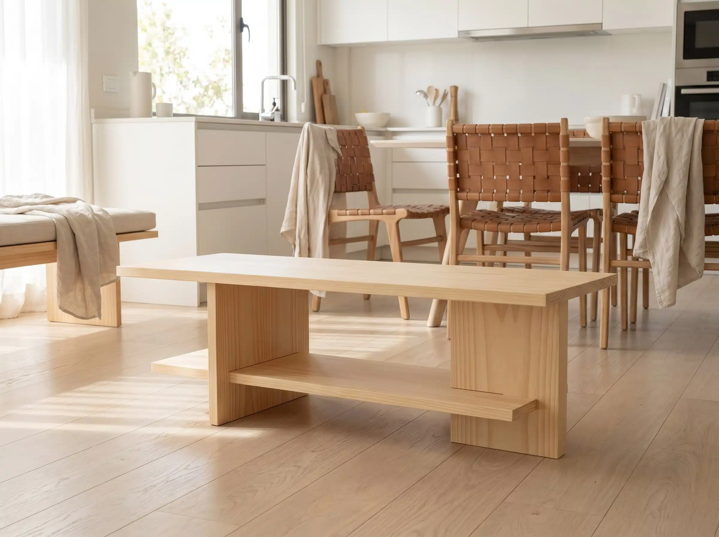 Mesa de Centro Ayün Kalafquen, casa contemporanea pino clear 3 para catalogo online, mostrando el producto con detalle para compra.