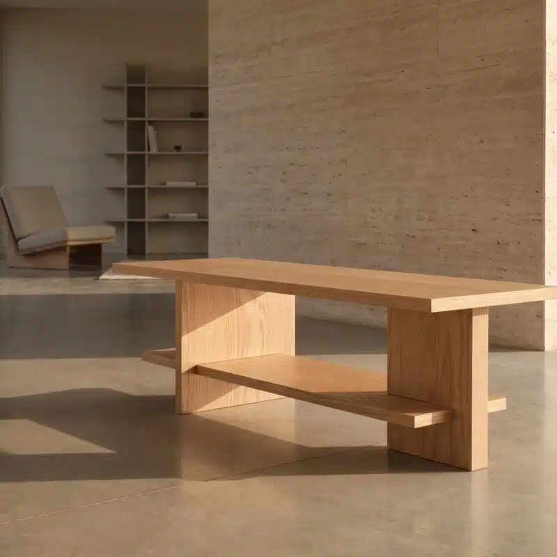 Mesa de Centro Ayün Kalafquen, casa contemporanea roble americano blanco 4 para catalogo online, mostrando el producto con detalle para compra.