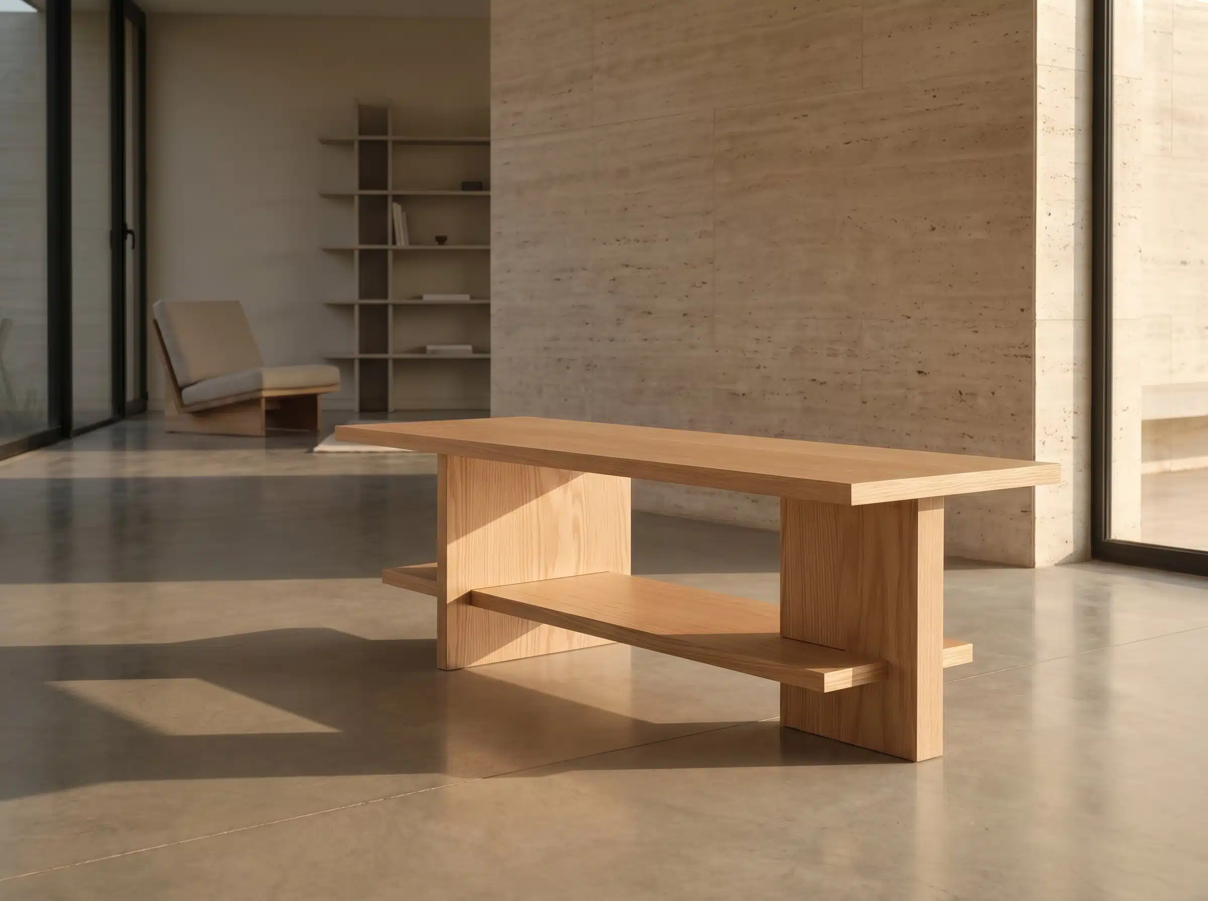 Mesa de Centro Ayün Kalafquen, casa contemporanea roble americano blanco 4 para catalogo online, mostrando el producto con detalle para compra.