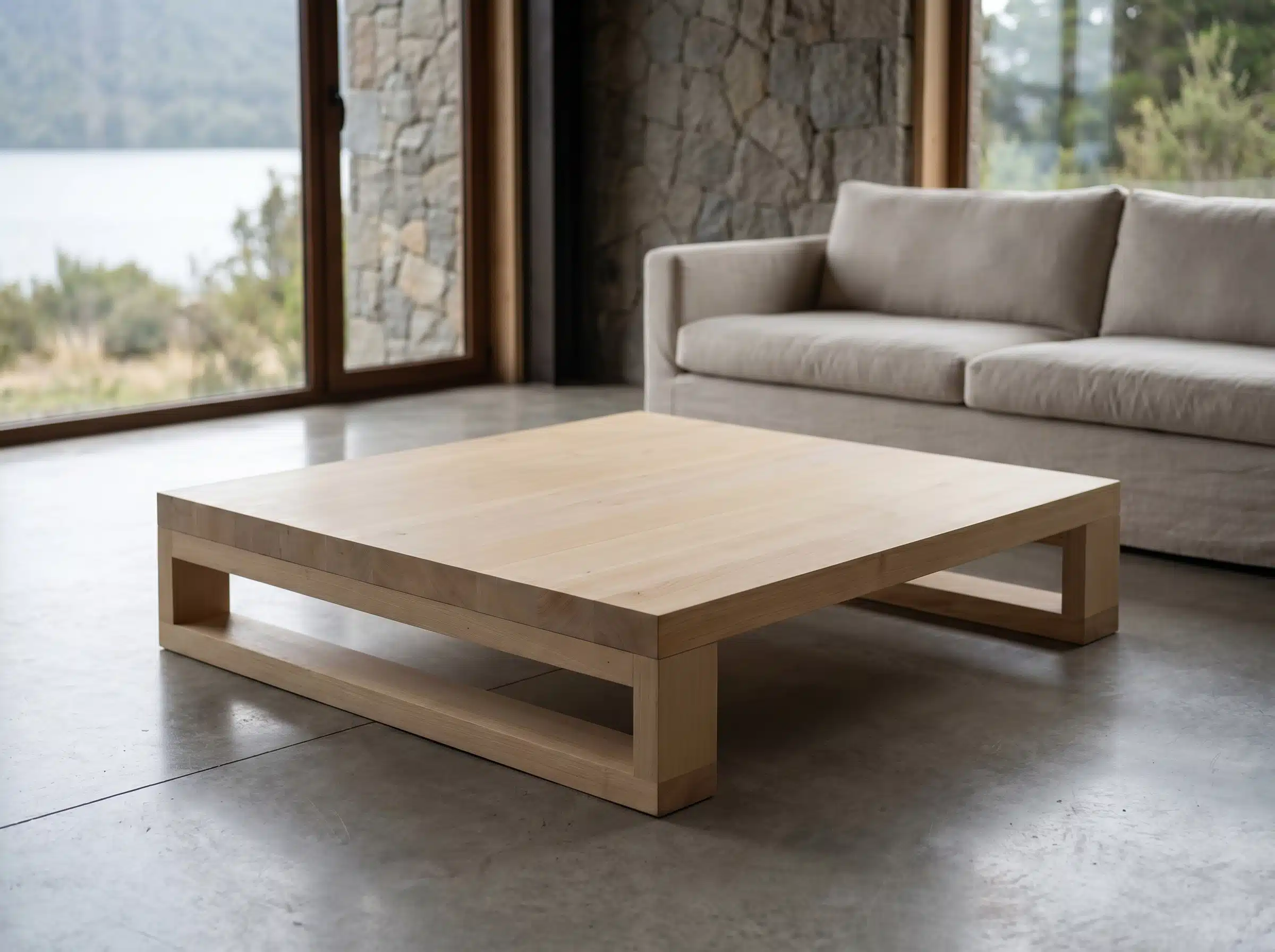 Mesa de Centro Koyam Kalafquen, ambiente sur premium pino clear 9 para catalogo online, mostrando el producto con detalle para compra.