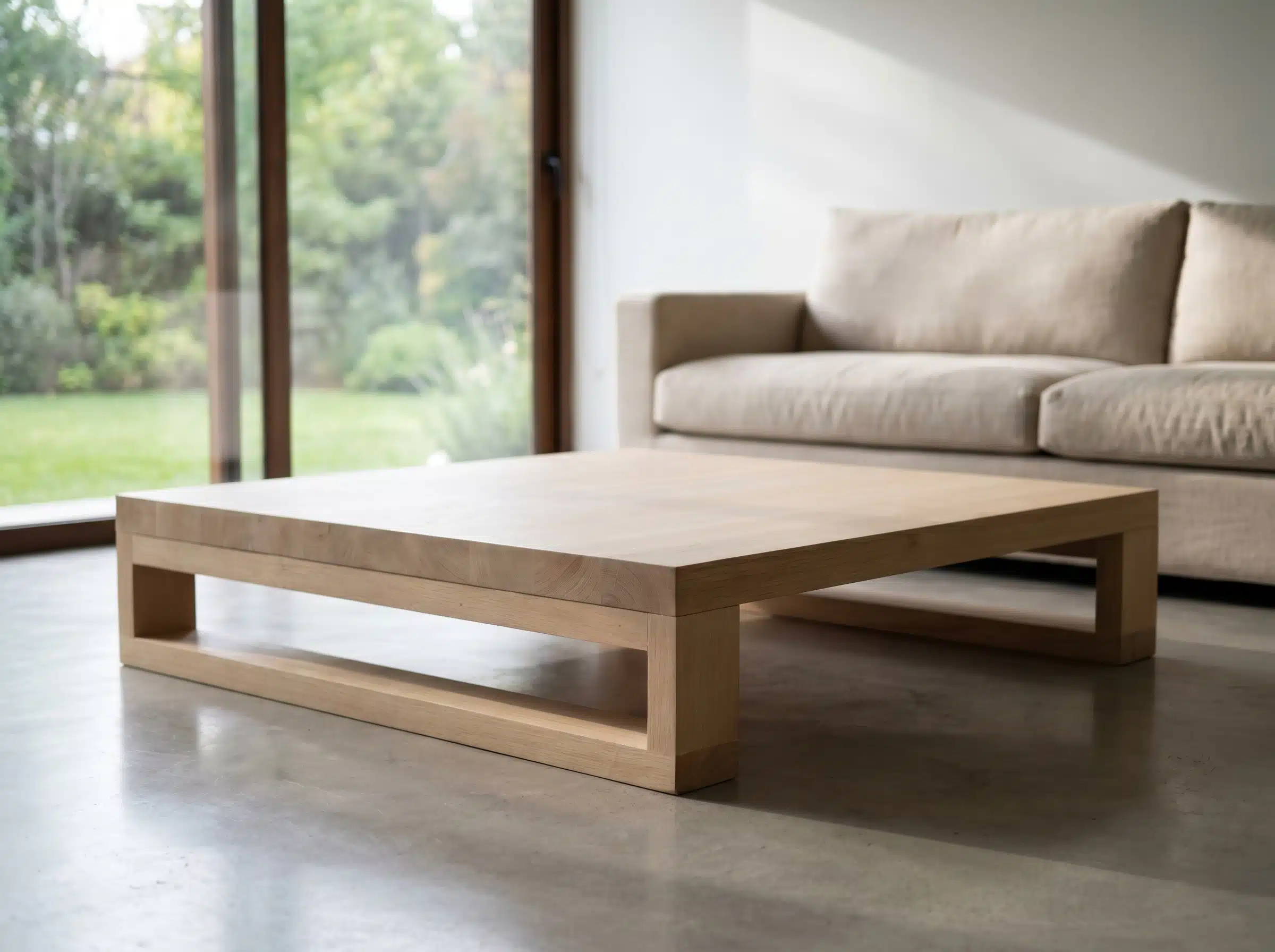 Mesa de Centro Koyam Kalafquen, ambiente sur premium roble americano blanco 10 para catalogo online, mostrando el producto con detalle para compra.