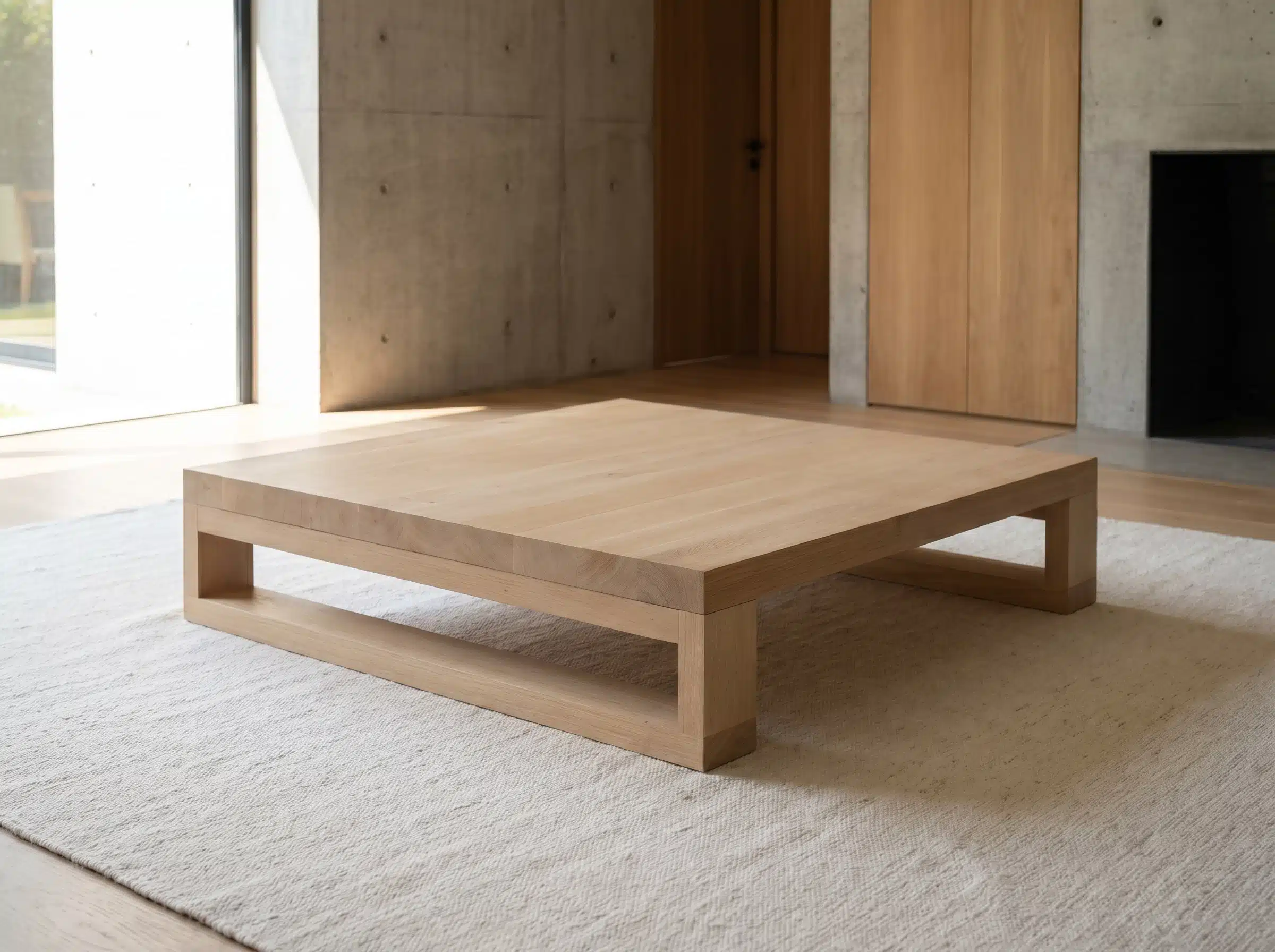 Mesa de Centro Koyam Kalafquen, casa contemporanea roble americano blanco 4 para catalogo online, mostrando el producto con detalle para compra.
