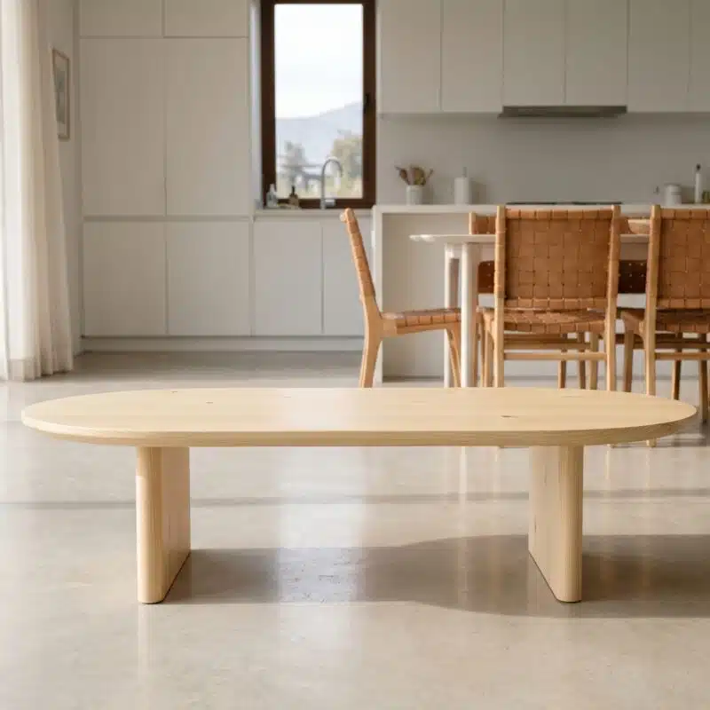 Mesa de Centro Küyen Kalafquen, casa contemporanea pino clear 3 para catalogo online, mostrando el producto con detalle para compra.