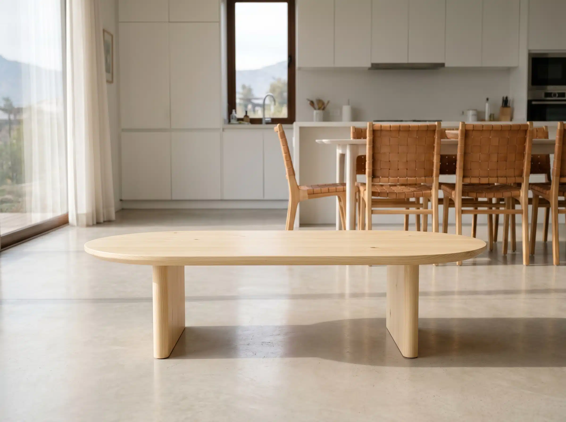 Mesa de Centro Küyen Kalafquen, casa contemporanea pino clear 3 para catalogo online, mostrando el producto con detalle para compra.