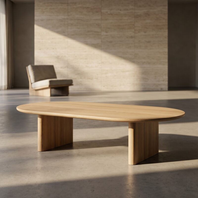 Mesa de Centro Küyen Kalafquen, casa contemporanea roble americano blanco 4 para catalogo online, mostrando el producto con detalle para compra.