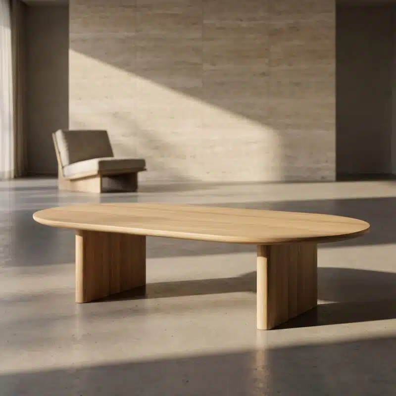 Mesa de Centro Küyen Kalafquen, casa contemporanea roble americano blanco 4 para catalogo online, mostrando el producto con detalle para compra.