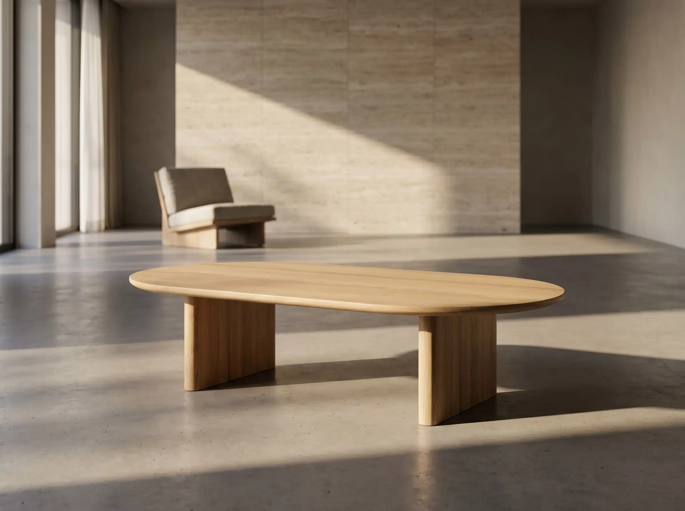 Mesa de Centro Küyen Kalafquen, casa contemporanea roble americano blanco 4 para catalogo online, mostrando el producto con detalle para compra.