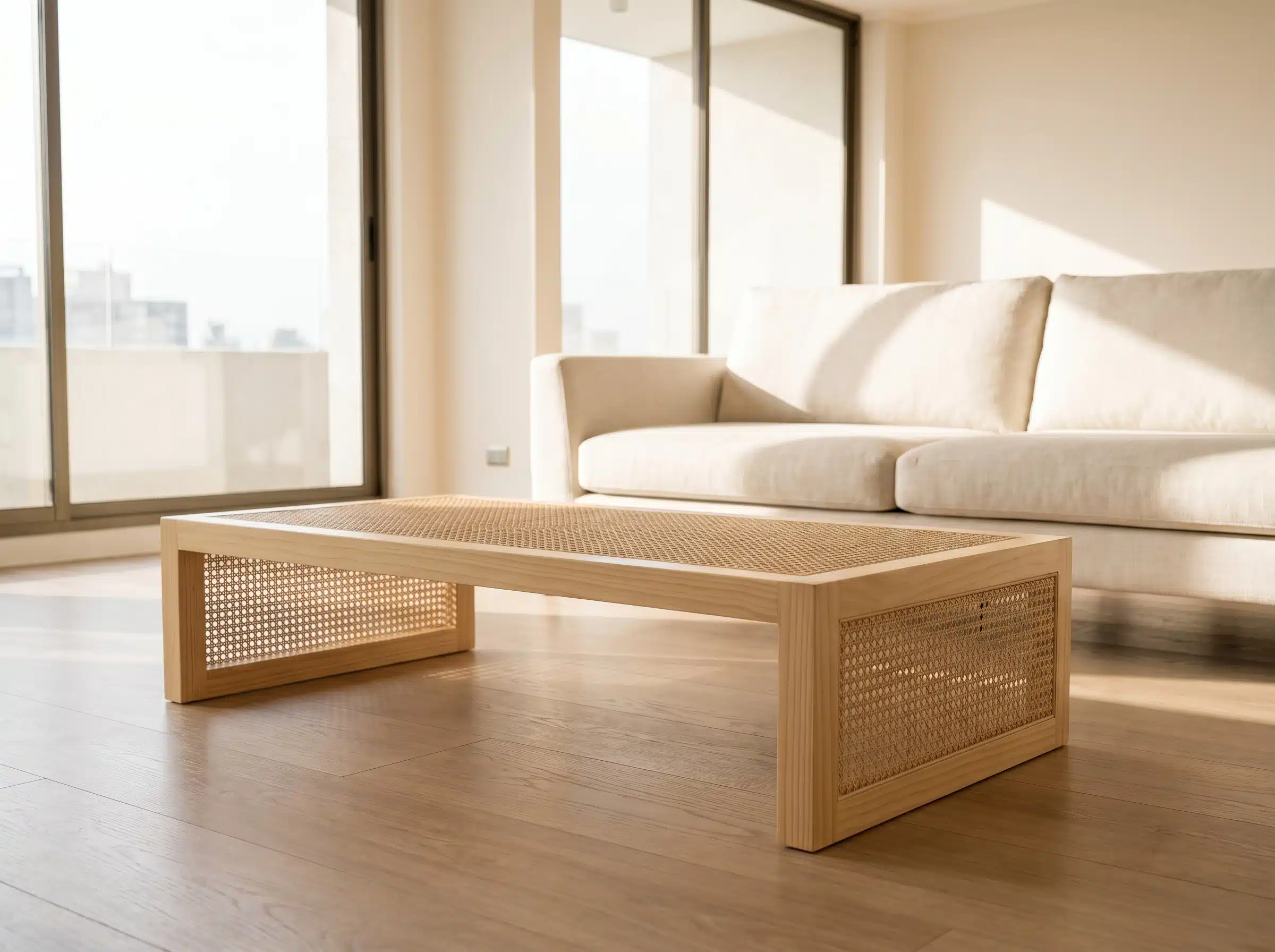 Mesa de Centro Lafken Kalafquen, ambiente santiago pino clear 6 para catalogo online, mostrando el producto con detalle para compra.