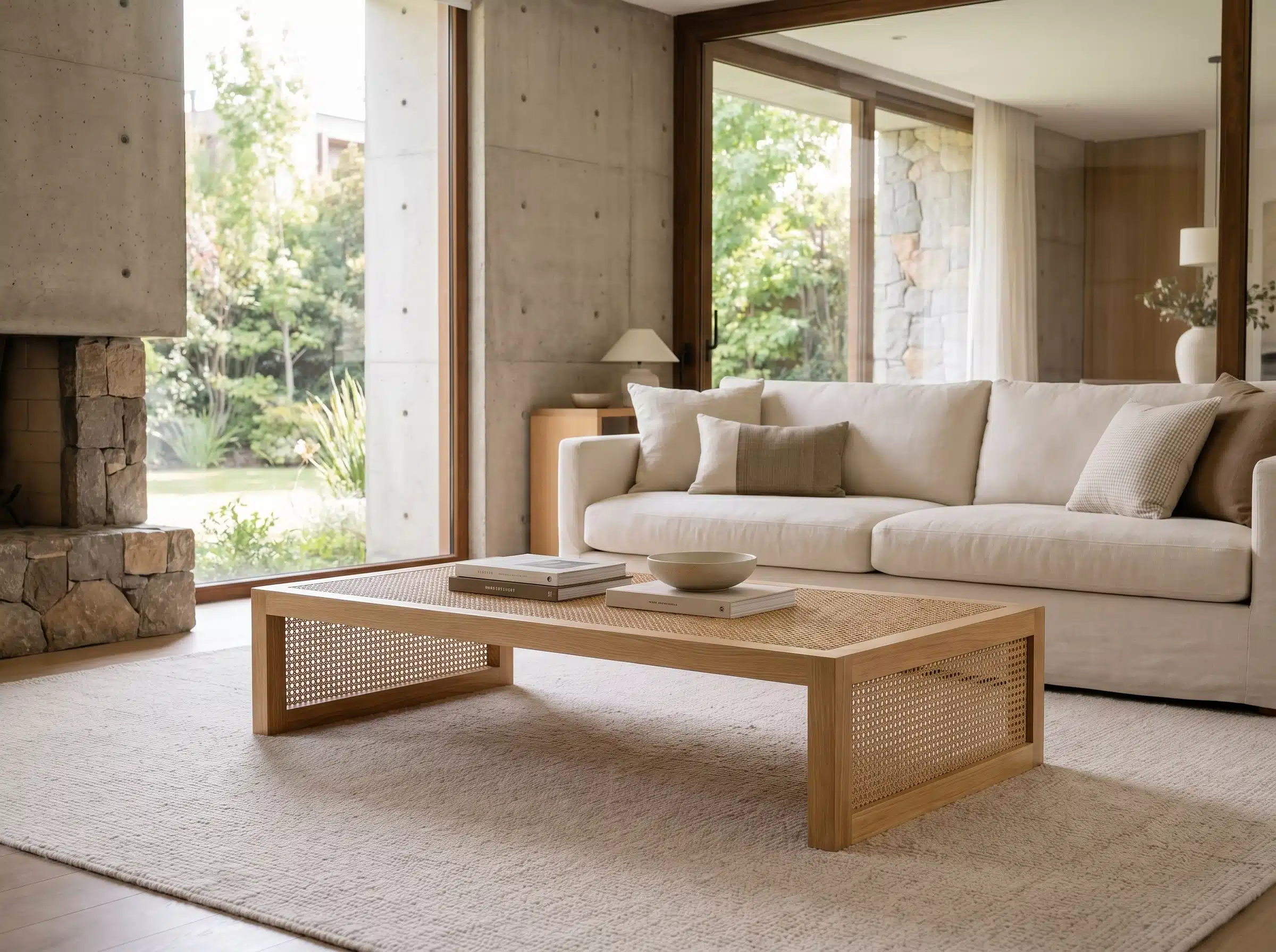 Mesa de Centro Lafken Kalafquen, casa contemporanea roble americano blanco 4 para catalogo online, mostrando el producto con detalle para compra.