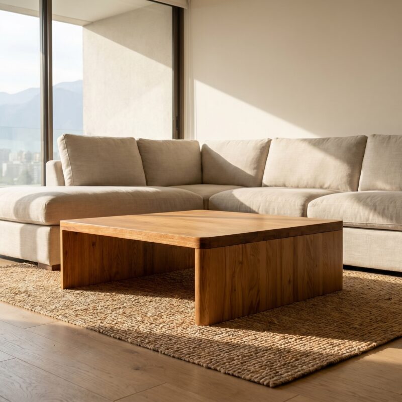 Mesa de Centro Rangiñ Kalafquen, ambiente santiago roble americano blanco 5 para catalogo online, mostrando el producto con detalle para compra.