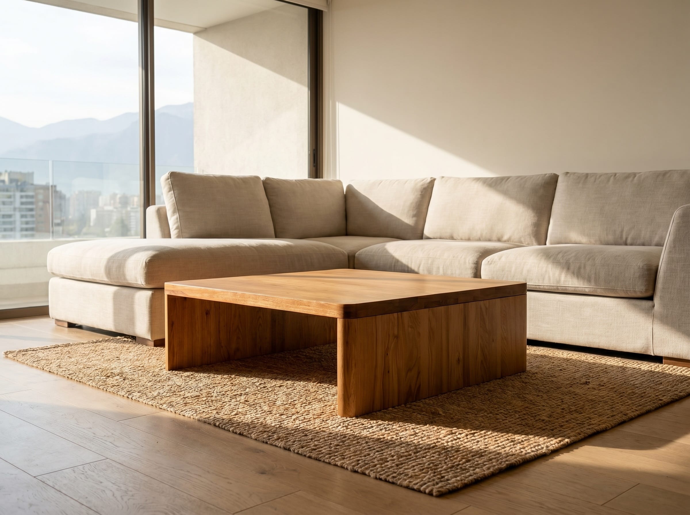 Mesa de Centro Rangiñ Kalafquen, ambiente santiago roble americano blanco 5 para catalogo online, mostrando el producto con detalle para compra.