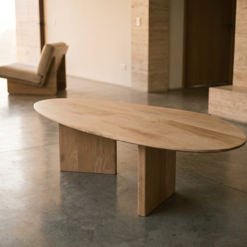 Mesa de Centro Runita Kalafquen, casa contemporanea roble americano blanco 4 para catalogo online, mostrando el producto con detalle para compra.